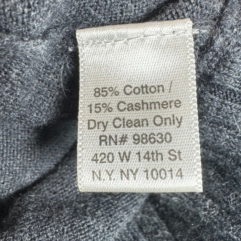 Lilla P Charcoal Gray‎ Short Sleeve Cashmere Blend Button Up Cardigan Size S